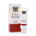 کرم ضد آفتاب فلوئیدی با SPF50 رنگی متوسط مناسب انواع پوست حجم 50 میل ساین اسکین