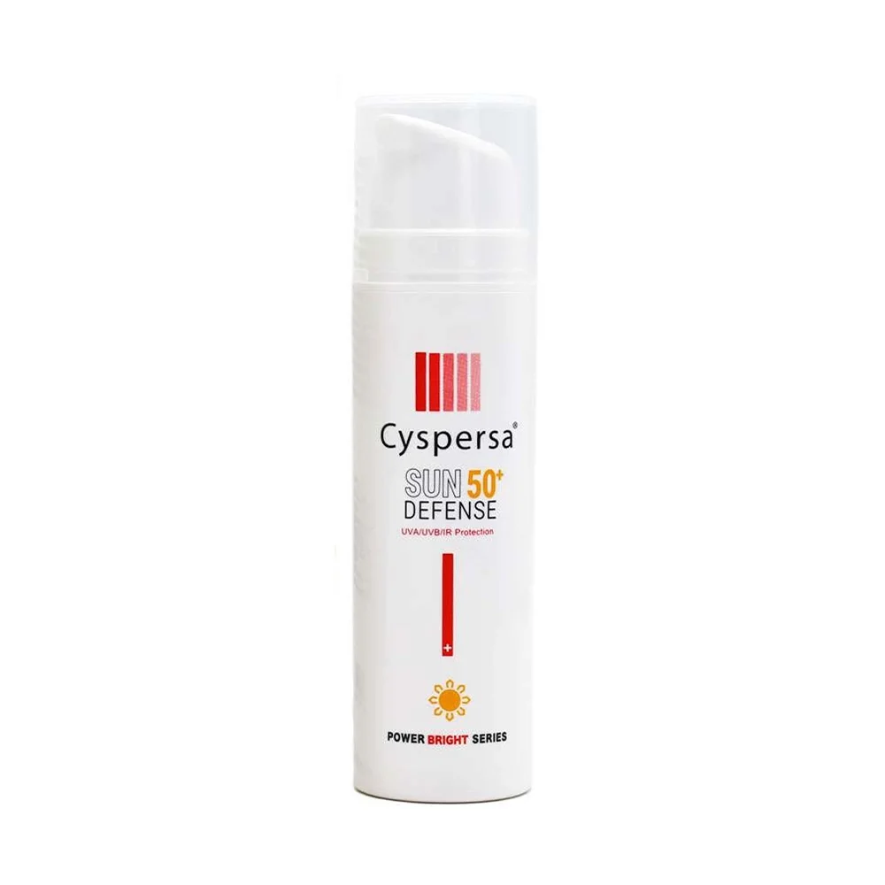 ضد آفتاب فلوئیدی با SPF50 مدل Sun Defence مناسب انواع پوست حجم 50 میل سیسپرسا