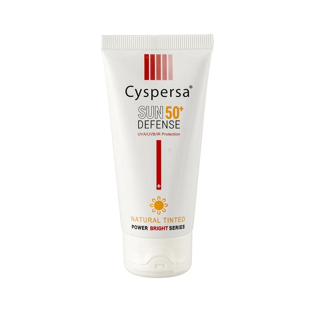 کرم ضد آفتاب با SPF50 رنگی بژ طبیعی مدل روشن کننده حجم 50 میل سیسپرسا