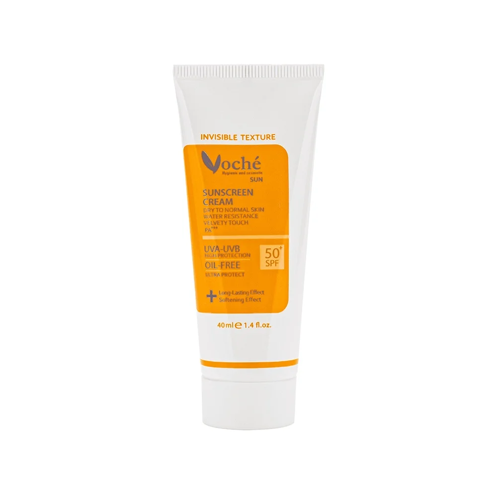 کرم ضد آفتاب با SPF50 بی رنگ مخصوص پوست خشک و نرمال حجم 40 میل وچه