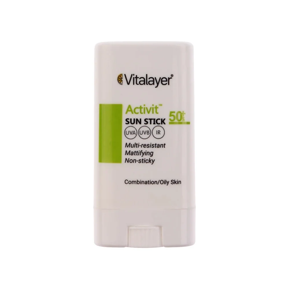 ضد آفتاب استیکی با SPF50 بی رنگ مدل Activit مناسب پوست چرب و مختلط وزن 20 گرم ویتالیر