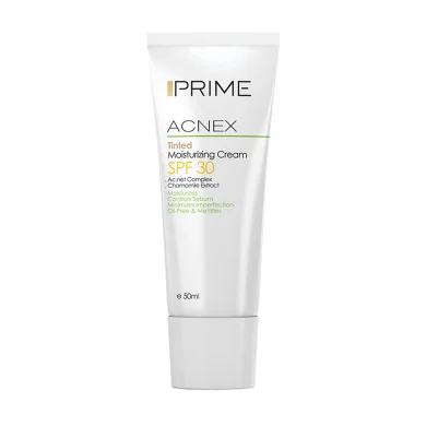 کرم مرطوب کننده با SPF30 رنگی مدل Acnex حجم 50 میل پرایم