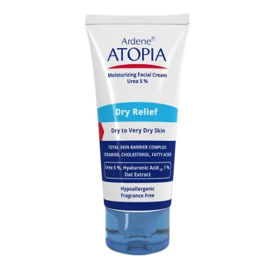 کرم مرطوب کننده قوی صورت مدل Dry Relief حاوی 5 درصد اوره حجم 50 میل آردن آتوپیا
