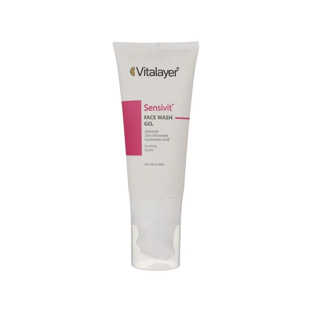 ژل براش شستشوی صورت مدل Sensivit فاقد الکل و مواد حساسیت زا مناسب پوست حساس حجم 200 میل ویتالیر