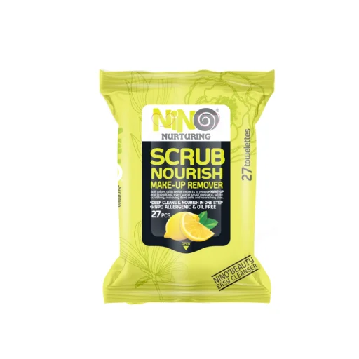 دستمال مرطوب آرایش پاککن لایه بردار 27 برگ نینو