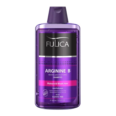 شامپو تقویت کننده، براق کننده و احیا کننده مو مدل Arginine B حجم 400 میل فولیکا