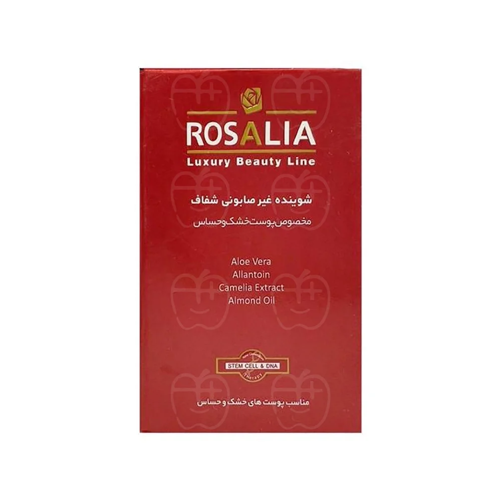 پن شستشوی فاقد مواد صابونی مدل Rosa Sense مرطوب کننده مناسب پوست خشک و حساس وزن 100 گرم رزالیا