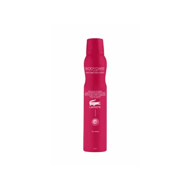 اسپری بدن زنانه مدل Lacoste Pink حجم 200 میل بادی کر