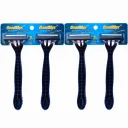 تیغ 3 لبه صابون دار مدل سرمتحرک کارتی بسته 4 عددی گود مکس