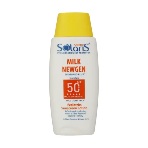 لوسیون ضدآفتاب SPF 50 مناسب کودکان مدل Milk Newgen حجم 100 میل آردن سولاریس