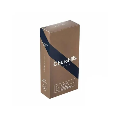 کاندوم نازک تاخیری دابل روان کننده وانیل مدل Ultra Thin بسته 12 عددی چرچیلز