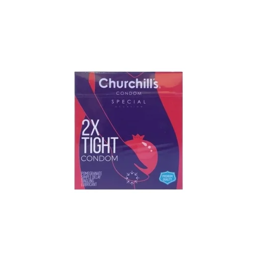 کاندوم اسپشیال تنگ و تحریک‌کننده با بدنه خاردار و تاخیری ساده 3 عددی مدل 2X Tight چرچیلز