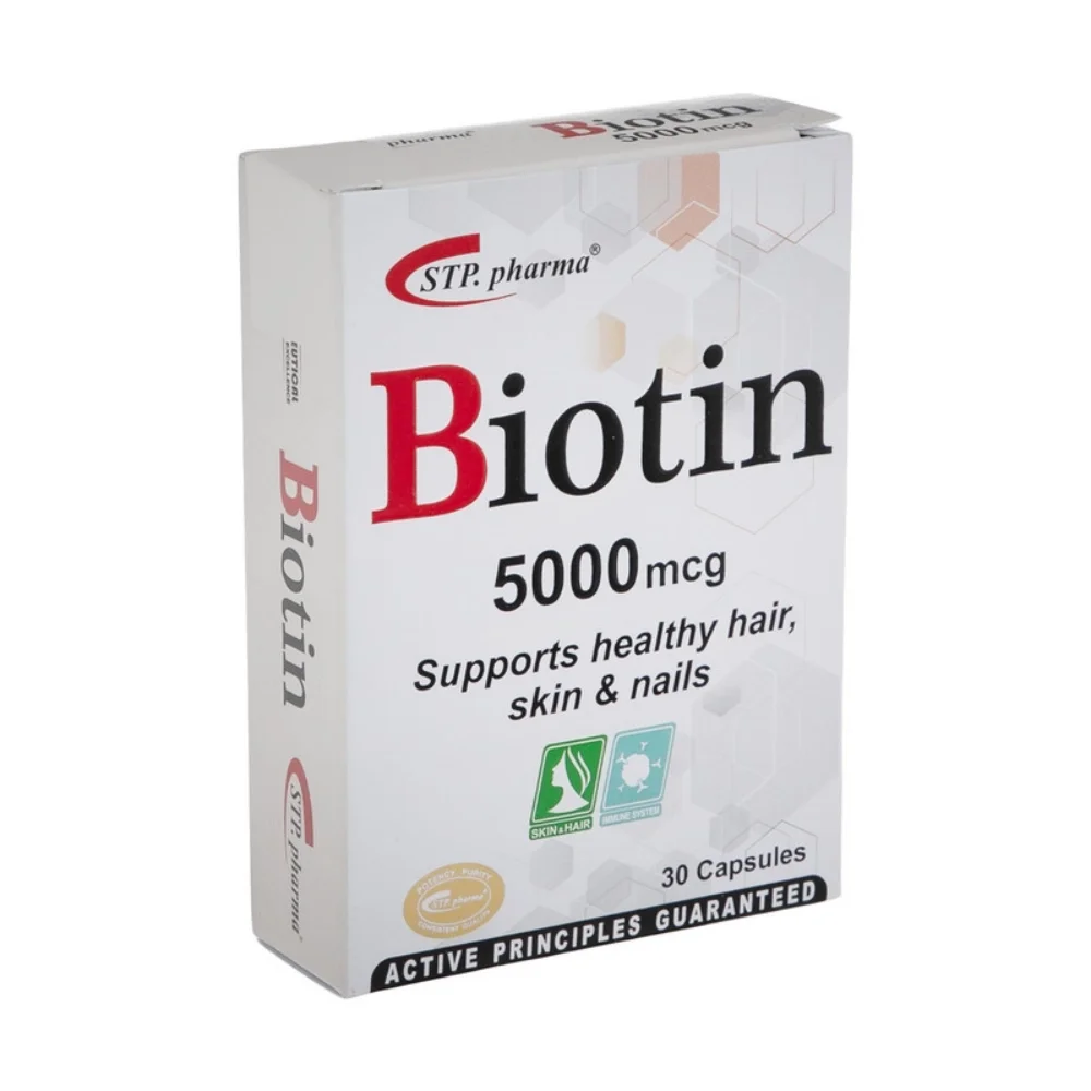 کپسول بیوتین 5000 میکروگرم بسته 30 عددی اس تی پی فارما