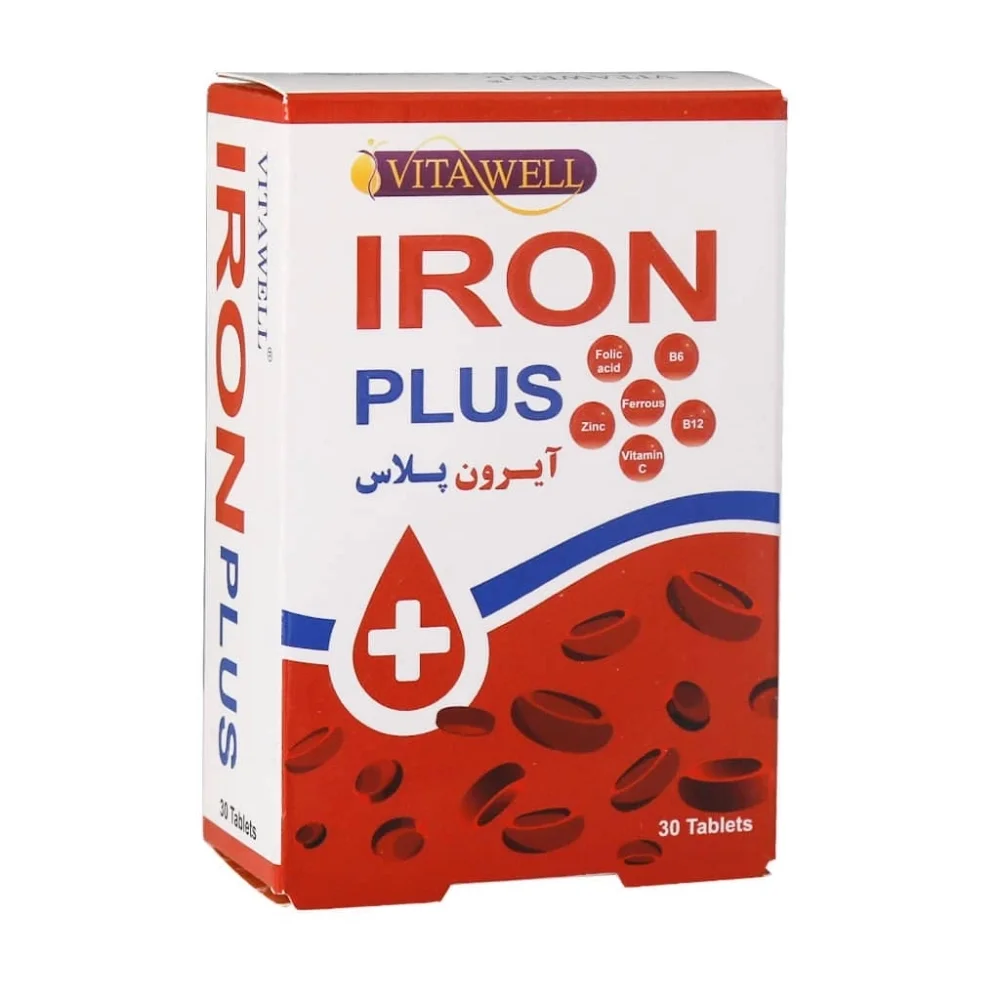 قرص آیرون پلاس بسته 30 عددی ویتاول