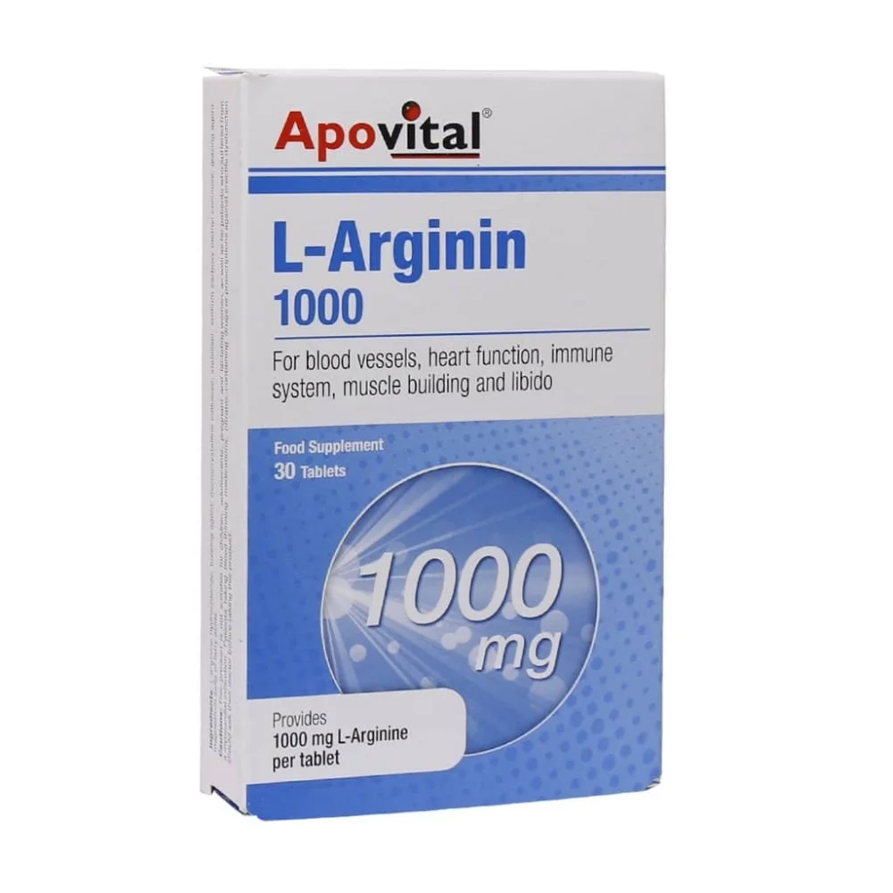 قرص ال آرژنین 1000 میلی گرم بسته 30 عددی آپوویتال