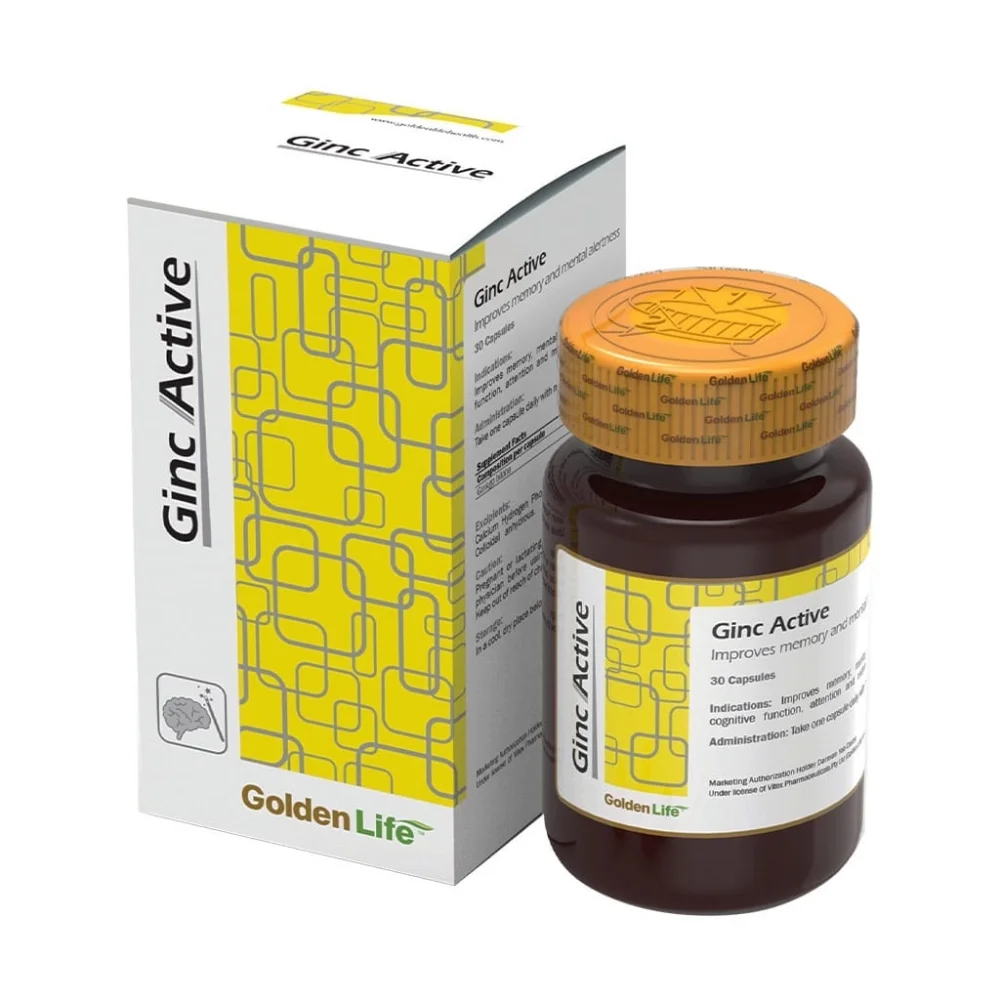 کپسول جینک اکتیو 50 میلی گرم بسته 30 عددی گلدن لایف