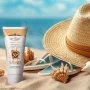 کرم ضد آفتاب با SPF50 رنگی بژ طبیعی مدل Viti-Sense مناسب پوست حساس حجم 50 میل سان سیف