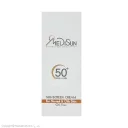 کرم ضد آفتاب با SPF50 بی رنگ بدون چربی حجم 50 میل مدیسان
