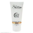 کرم ضد آفتاب با SPF60 بی رنگ مناسب پوست چرب و نرمال حجم 50 میل مدیسان
