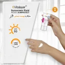 ضد آفتاب فلوئیدی با SPF50 بی رنگ مدل Sensivit مناسب پوست حساس حجم 50 میل ویتالیر