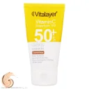 کرم ضد آفتاب با SPF50+ رنگی کارامل بژ بدون روغن حاوی ویتامین سی حجم 40 میل ویتالیر