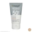 کرم ضد آفتاب با SPF50 رنگی بژ طبیعی مدل Whitevit حجم 40 میل ویتالیر