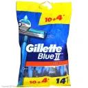 تیغ 2 لبه مردانه مدل Blue 2 Plus بسته 14 عددی ژیلت