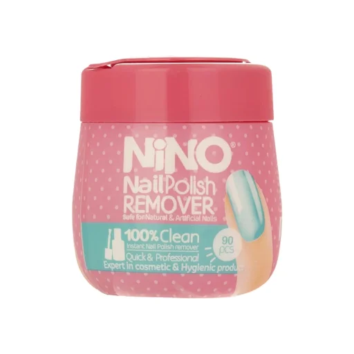 دستمال مرطوب لاک پاککن قوطی 90 برگ نینو