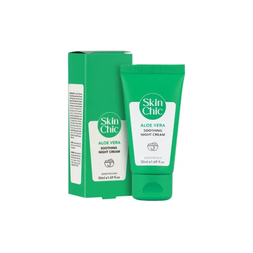کرم شب مرطوبکننده حاوی آلوئهورا مناسب پوستهای حساس حجم 50 میل اسکین شیک