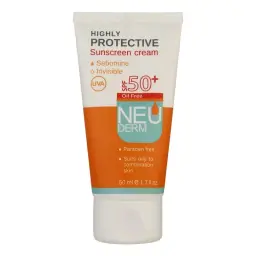 کرم ضد آفتاب با SPF50+ بی رنگ بدون چربی حجم 50 میل نئودرم