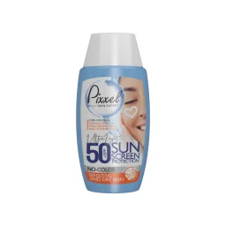 کرم ضدآفتاب SPF50 بدون رنگ مناسب پوست خشک و نرمال حجم 50 میل پیکسل