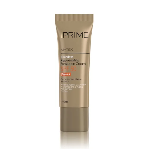 ضدآفتاب SPF50 جوانکننده فاقد رنگ حجم 40 میل پرایم