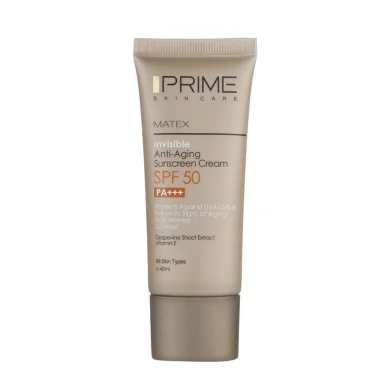 ضد آفتاب با SPF50 بی رنگ مدل Matex جوانساز مناسب انواع پوست حجم 40 میل پرایم