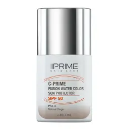 ضد آفتاب فلوئید با SPF50 رنگی بژ طبیعی حاوی ویتامین سی حجم 40 میل پرایم