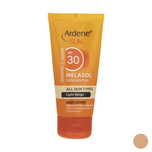 کرم ضدآفتاب رنگی SPF30 با خاصیت ضدلک بژ روشن Melasol حجم 50 میل آردن سان