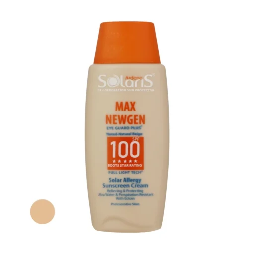 کرم ضدآفتاب SPF100 پوست حساس بژ طبیعی Max Newgen حجم 100 میل آردن سولاریس