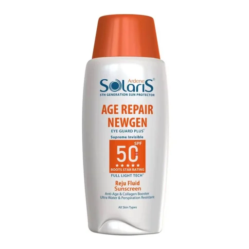 فلوئید ضدآفتاب SPF50 بدون رنگ Age Repair Newgen حجم 100 میل آردن سولاریس
