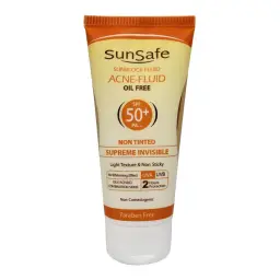 فلوئید ضد آفتاب با SPF50 بی رنگ بدون چربی مناسب پوست چرب حجم 50 میل سان سیف