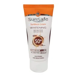 ضد آفتاب با SPF50 رنگی بژ روشن مدل روشن کننده مناسب انواع پوست حجم 50 میل سان سیف