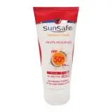 ضد آفتاب با SPF50 بی رنگ ضد چروک مناسب انواع پوست حجم 50 میل سان سیف