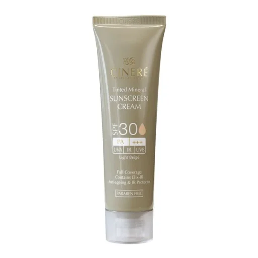 کرم ضدآفتاب SPF30 رنگی بژ روشن مخصوص پوست حساس تا خشک حجم 50 میل سینره