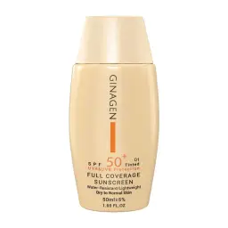 کرم ضد آفتاب با SPF50 رنگی مخصوص پوست خشک 01 حجم 50 میل ژیناژن