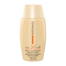 کرم ضدآفتاب رنگی SPF50 مخصوص پوست خشک 01 حجم 50 میل ژیناژن
