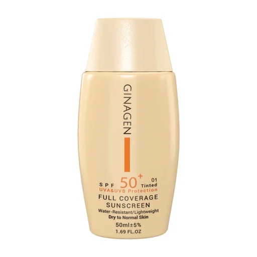 کرم ضدآفتاب رنگی SPF50 مخصوص پوست خشک 01 حجم 50 میل ژیناژن