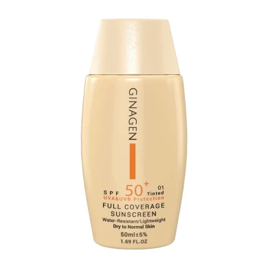 کرم ضد آفتاب با SPF50 رنگی مخصوص پوست خشک 01 حجم 50 میل ژیناژن