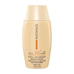 کرم ضدآفتاب رنگی SPF50 مخصوص پوست خشک 03 حجم 50 میل ژیناژن