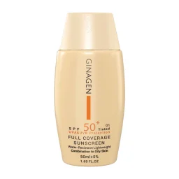 کرم ضدآفتاب رنگی SPF50 مخصوص پوست چرب 01 حجم 50 میل ژیناژن