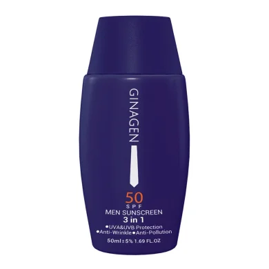 کرم ضد آفتاب با SPF50 مناسب آقایان مدل 3 در 1 حجم 50 میل ژیناژن