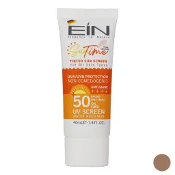 کرم ضد آفتاب با SPF50 رنگی بژ طبیعی تیوبی حجم 40 میل ای آی ان