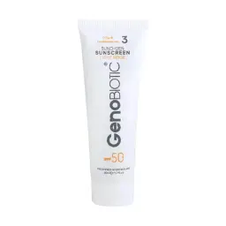 ضد آفتاب با SPF50 رنگی بژ روشن مناسب پوست چرب حجم 50 میل ژنوبایوتیک